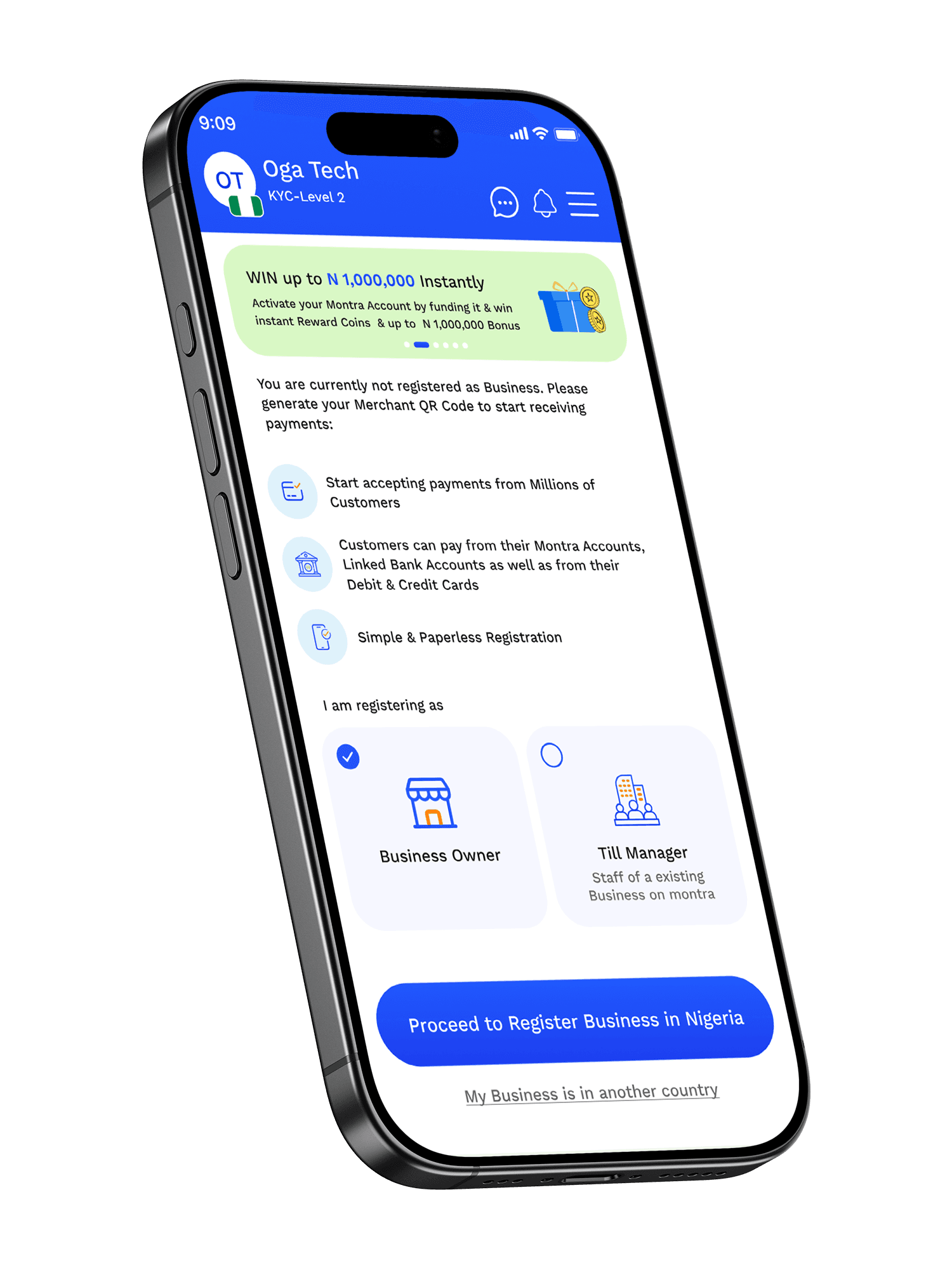 Sign Up for Montra Business Account