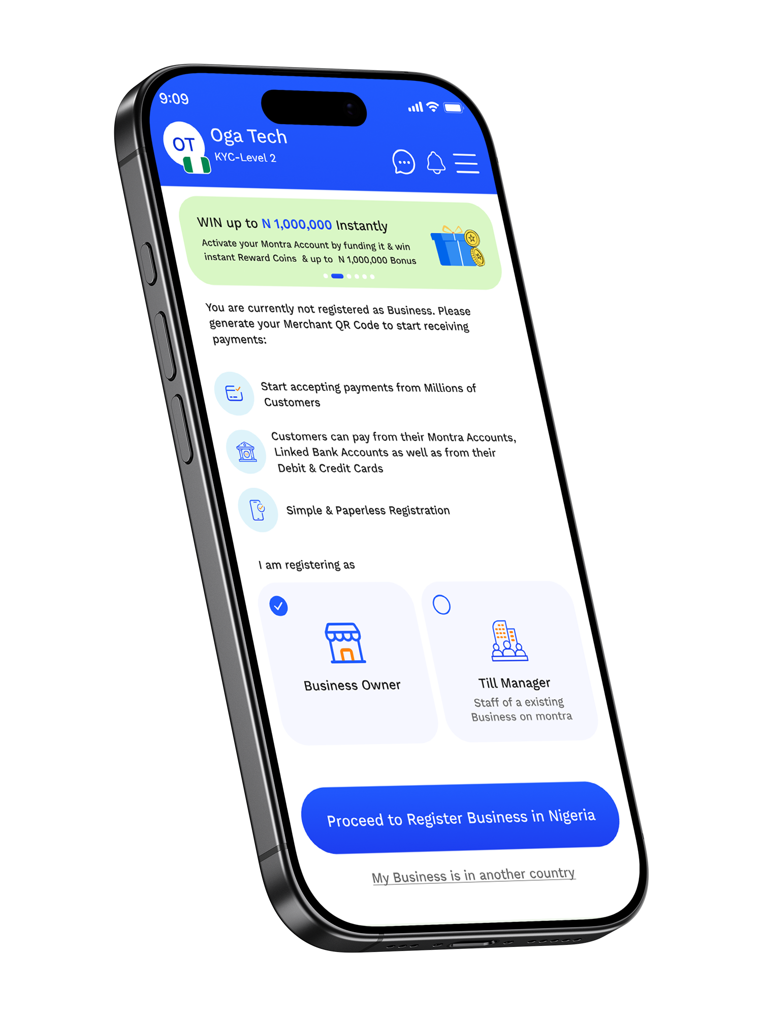 Sign Up for Montra Business Account